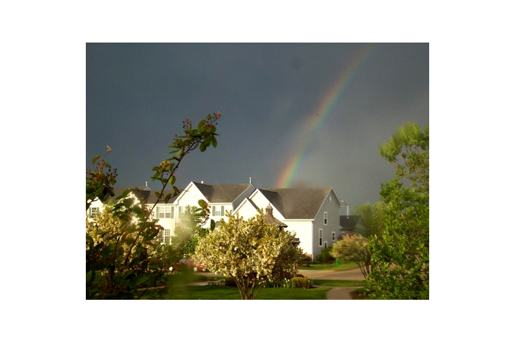 Rainbow Over Building